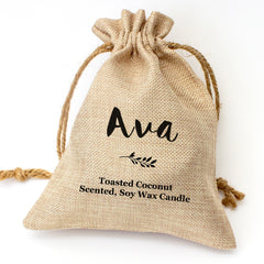 Ava personalised toasted coconut candle gift set