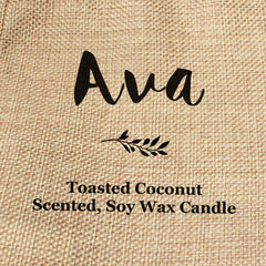 Ava personalised faux-burlap candle gift bag