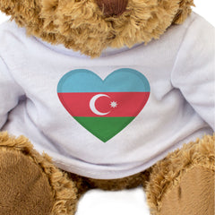 AZERBAIJAN FLAG HEART - Teddy Bear - Cute Cuddly Soft Adorable - Gift Present