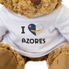 I LOVE AZORES FLAG - Teddy Bear - Cute Cuddly Soft - Portugal Gift Present