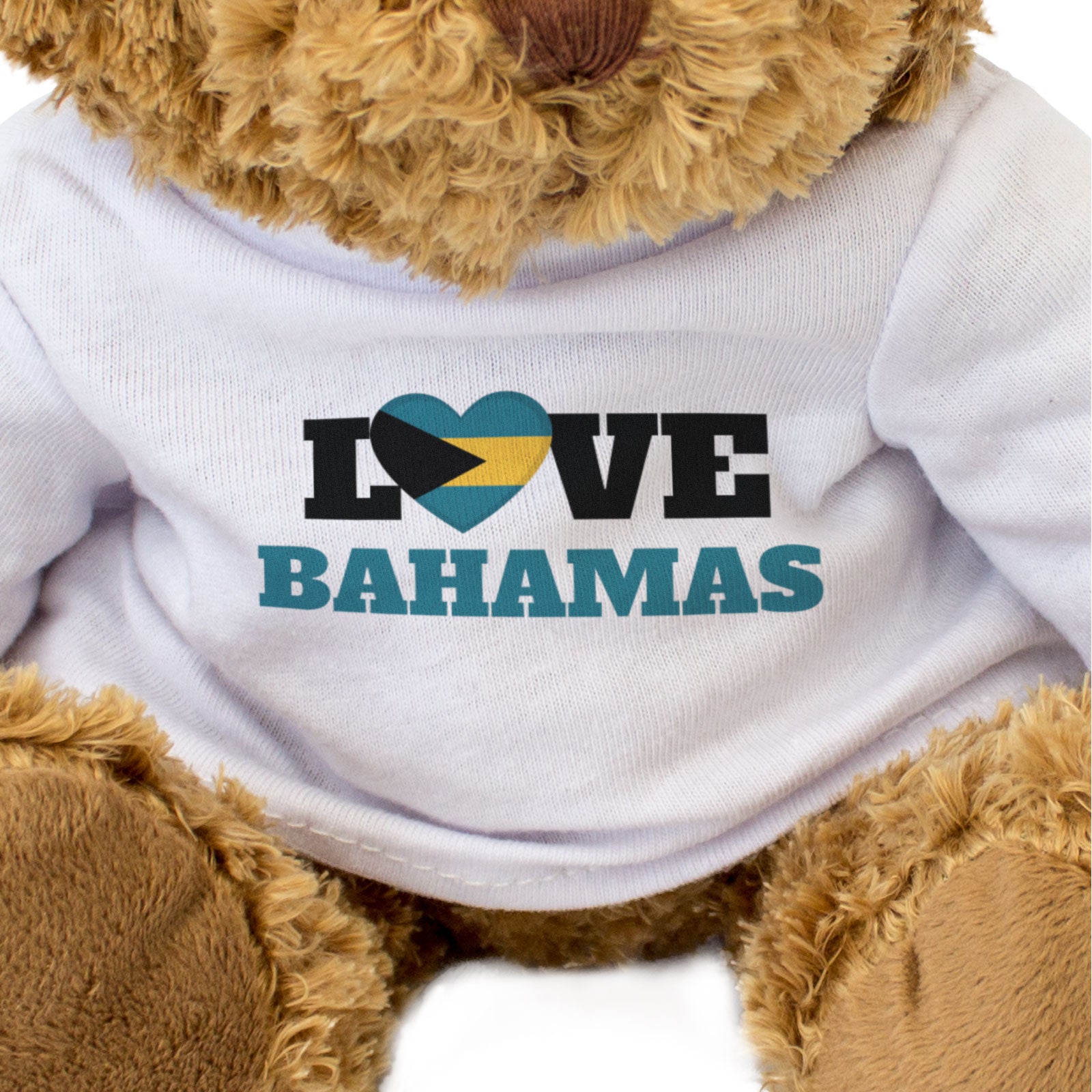 LOVE BAHAMAS (FLAG HEART) - Teddy Bear - Cute Funny - Souvenir Gift Present