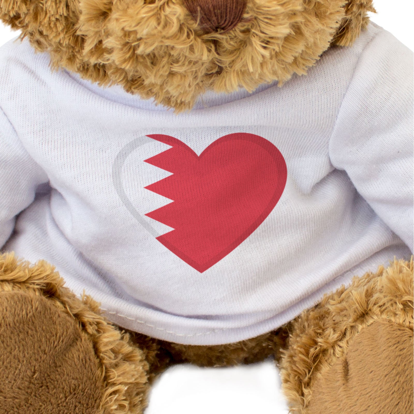 BAHRAIN FLAG HEART - Teddy Bear - Cute Cuddly Soft Adorable - Gift Present