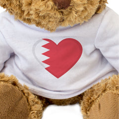 BAHRAIN FLAG HEART - Teddy Bear - Cute Cuddly Soft Adorable - Gift Present