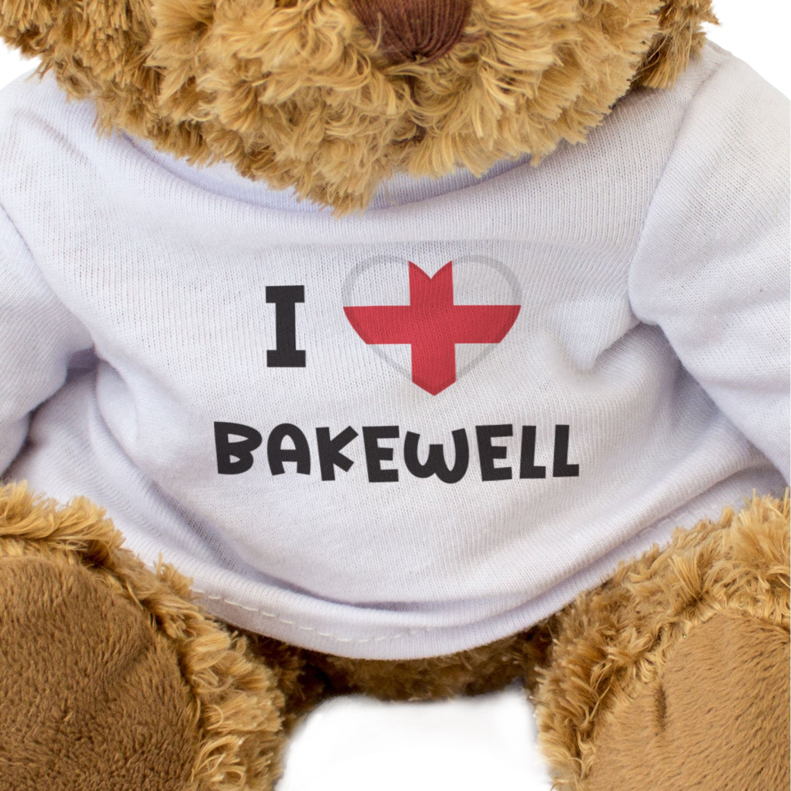 I LOVE BAKEWELL (ENGLAND FLAG) - Teddy Bear - Cute Funny Souvenir Gift Present