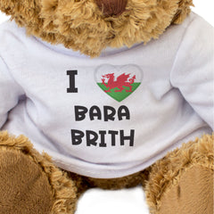 I LOVE BARA BRITH (WELSH FLAG) - Teddy Bear - Cute Cuddly - Wales Gift Present