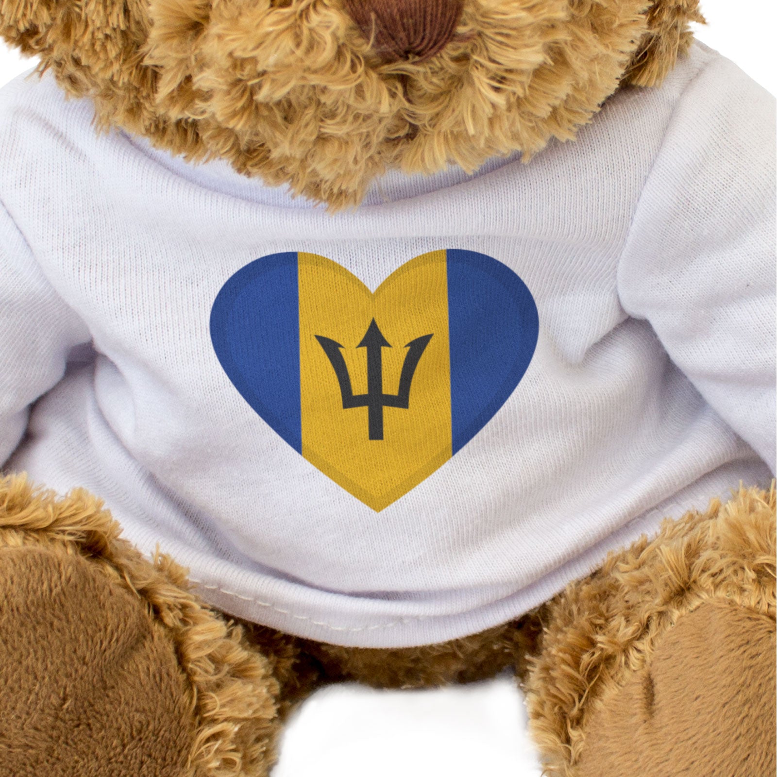 BARBADOS FLAG HEART - Teddy Bear - Cute Cuddly Soft - Barbadian Gift Present