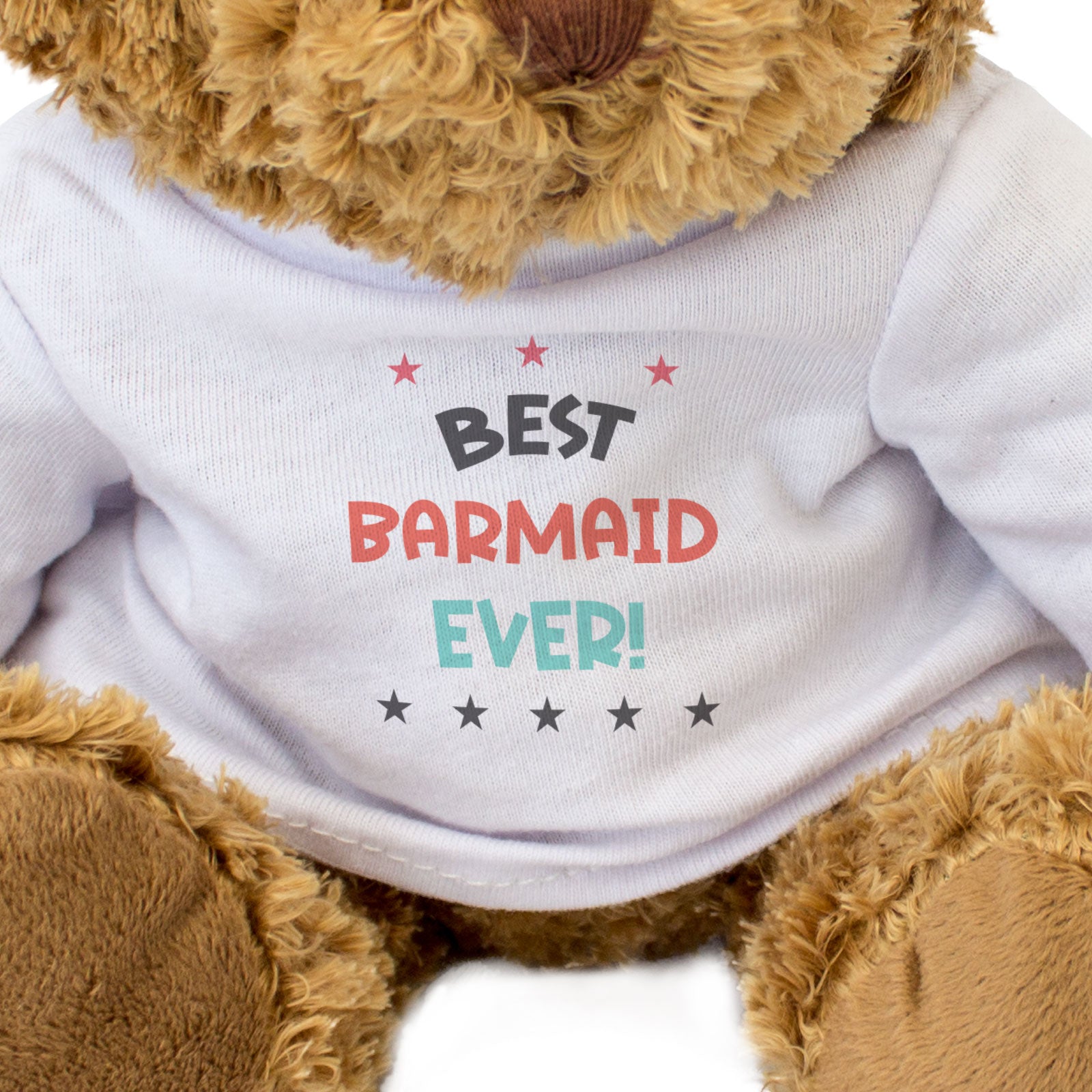 BEST BARMAID EVER (STARS) - Teddy Bear - Cute Funny Soft Adorable - Gift Present