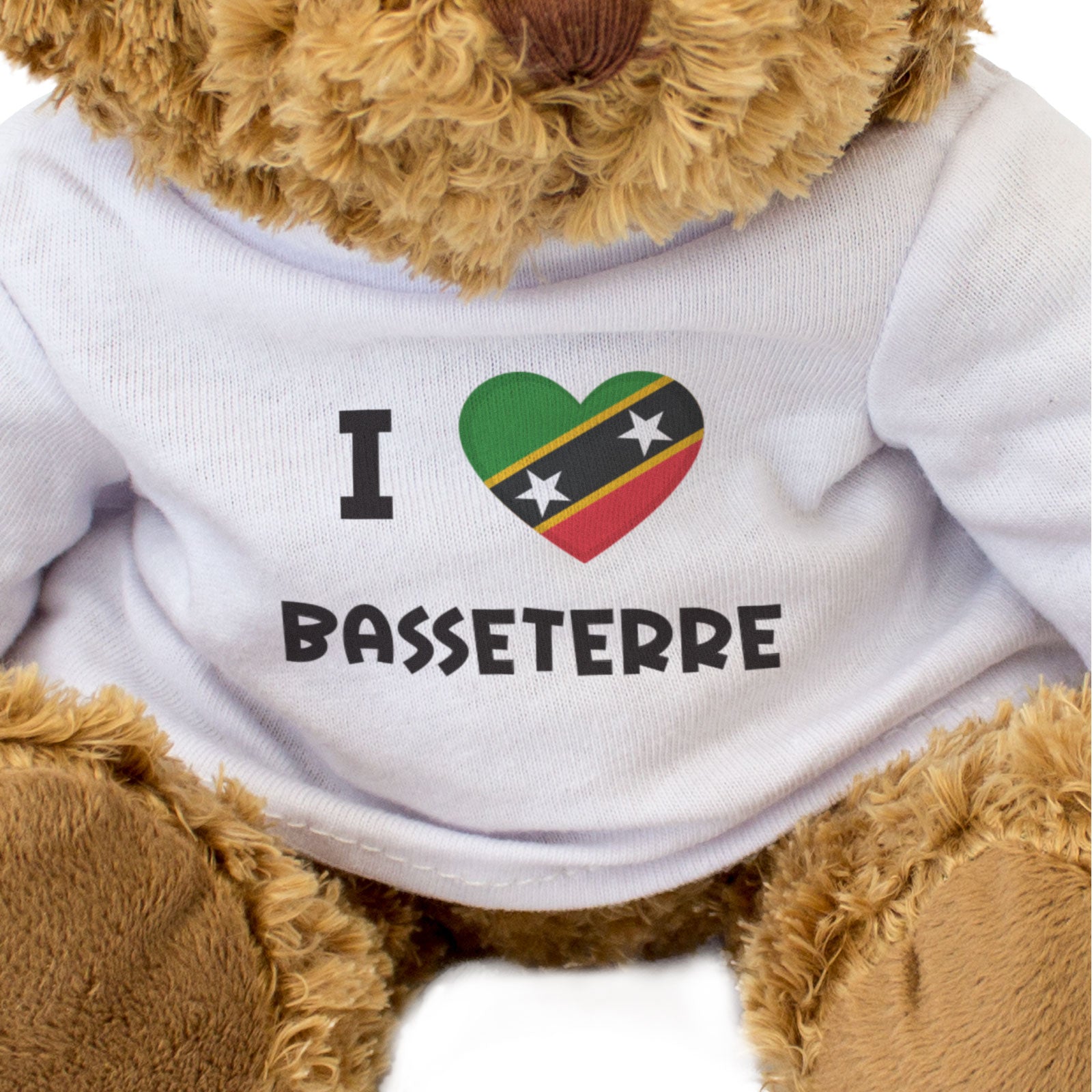 I LOVE BASSETERRE (ST KITTS & NEVIS FLAG) - Teddy Bear - Cute - Gift Present