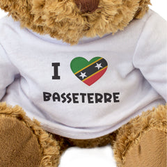I LOVE BASSETERRE (ST KITTS & NEVIS FLAG) - Teddy Bear - Cute - Gift Present