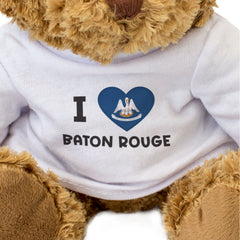 I LOVE BATON ROUGE (LOUISIANA FLAG) - Teddy Bear - Cute Cuddly - Gift Present