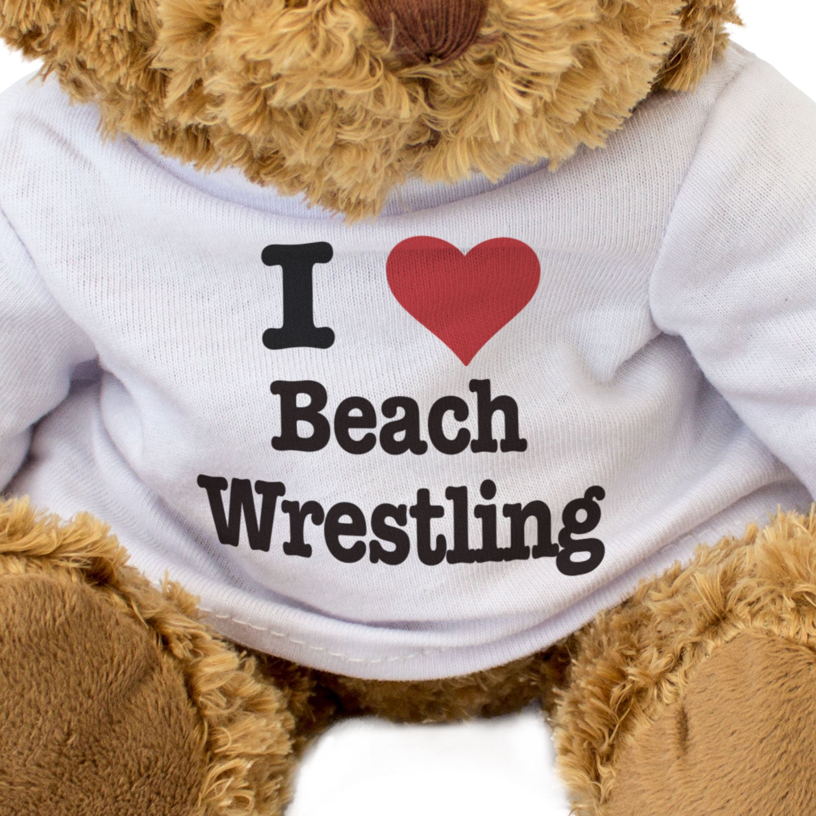 I LOVE BEACH WRESTLING - Teddy Bear - Cute Cuddly Soft Funny - Gift Present