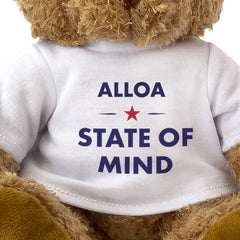 Alloa State of Mind teddy bear - close-up view