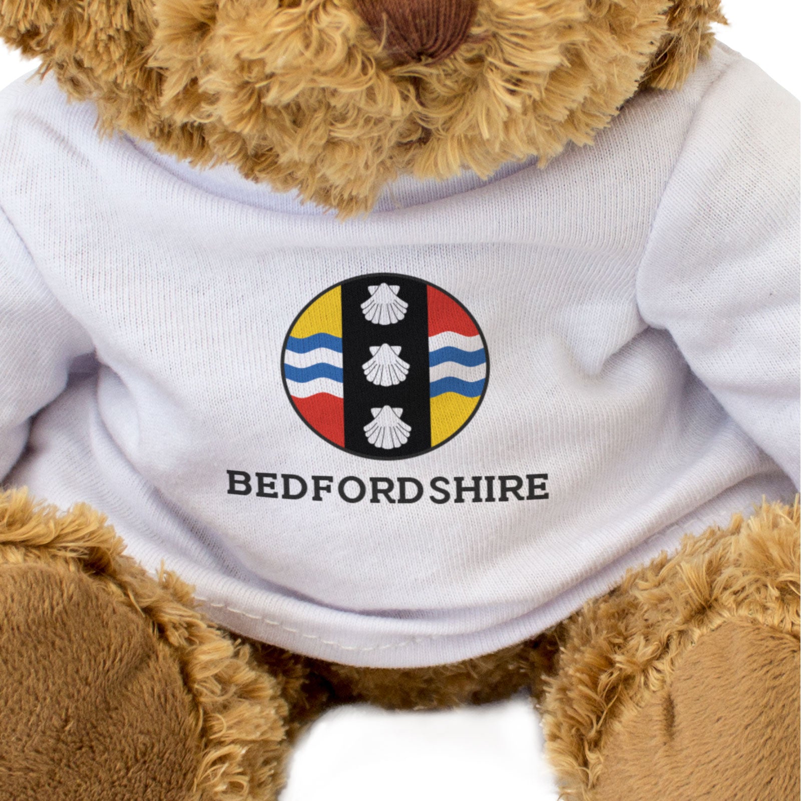BEDFORDSHIRE COUNTY FLAG ROUNDEL - Teddy Bear - Cute Cuddly Soft - Gift Present