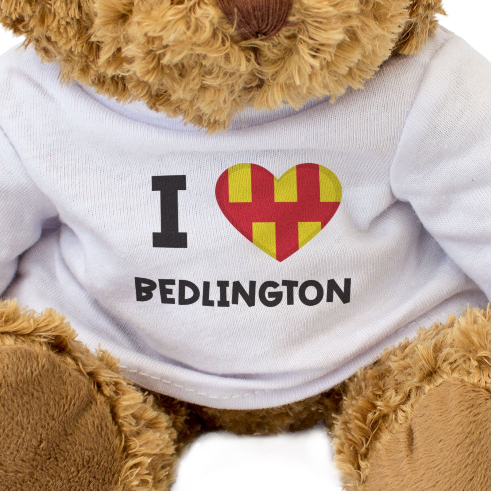 I LOVE BEDLINGTON (NORTHUMBERLAND FLAG) - Teddy Bear - Cute - Funny Gift Present