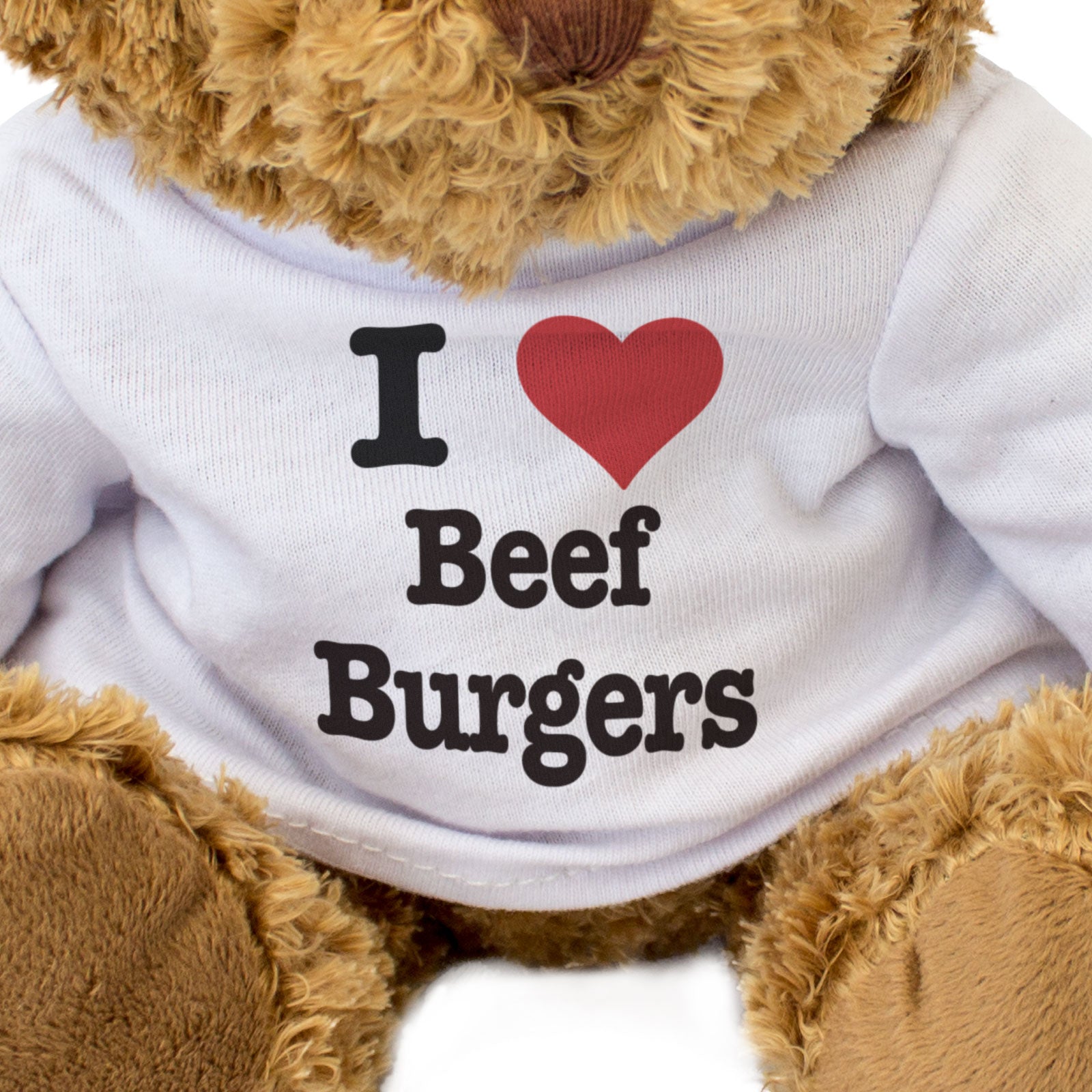 I LOVE BEEF BURGERS - Teddy Bear - Cute Funny Soft Adorable - Gift Present