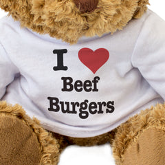 I LOVE BEEF BURGERS - Teddy Bear - Cute Funny Soft Adorable - Gift Present