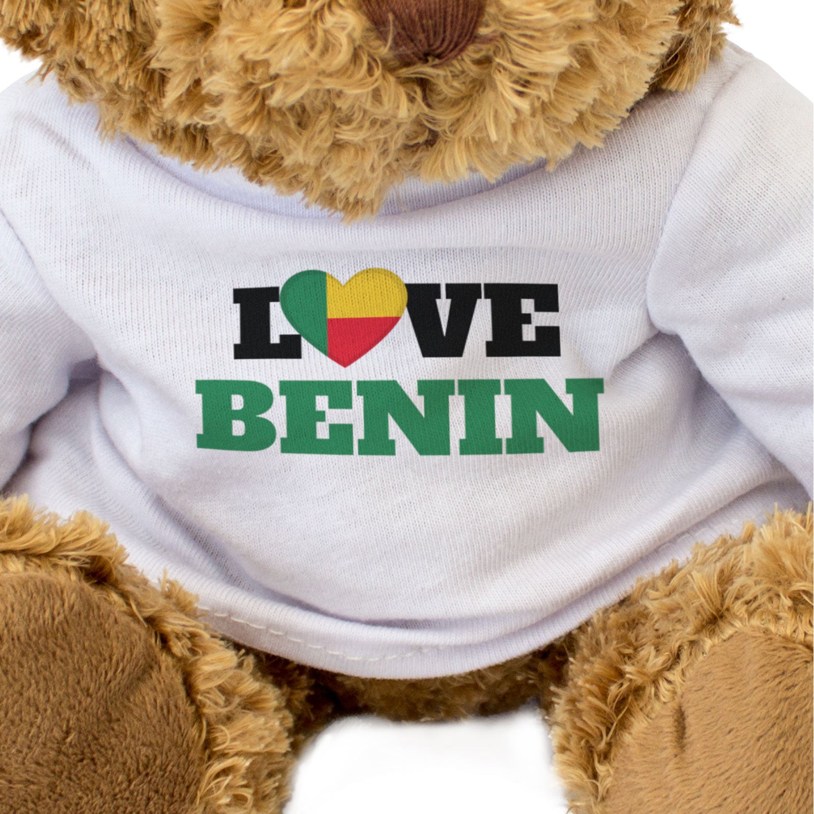 LOVE BENIN (FLAG HEART) - Teddy Bear - Cute - Beninese Souvenir Gift Present