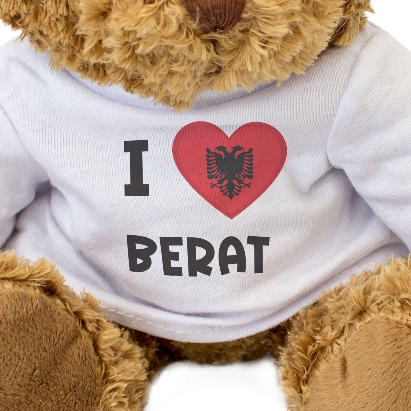 I LOVE BERAT (ALBANIA FLAG) - Teddy Bear - Funny Albanian Souvenir Gift Present