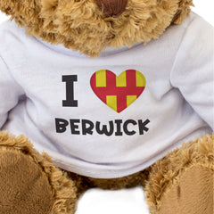 I LOVE BERWICK (NORTHUMBERLAND FLAG) - Teddy Bear - Cute - Funny Gift Present