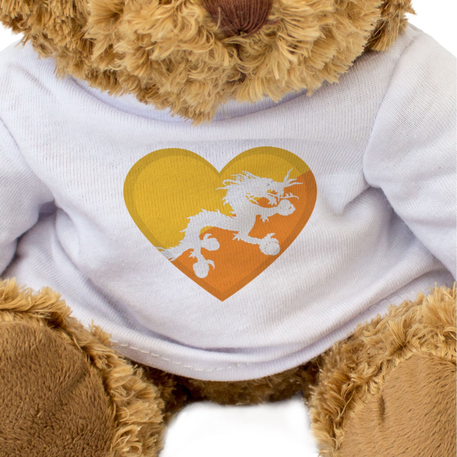 BHUTAN FLAG HEART - Teddy Bear - Cute Cuddly Soft - Bhutanese Gift Present