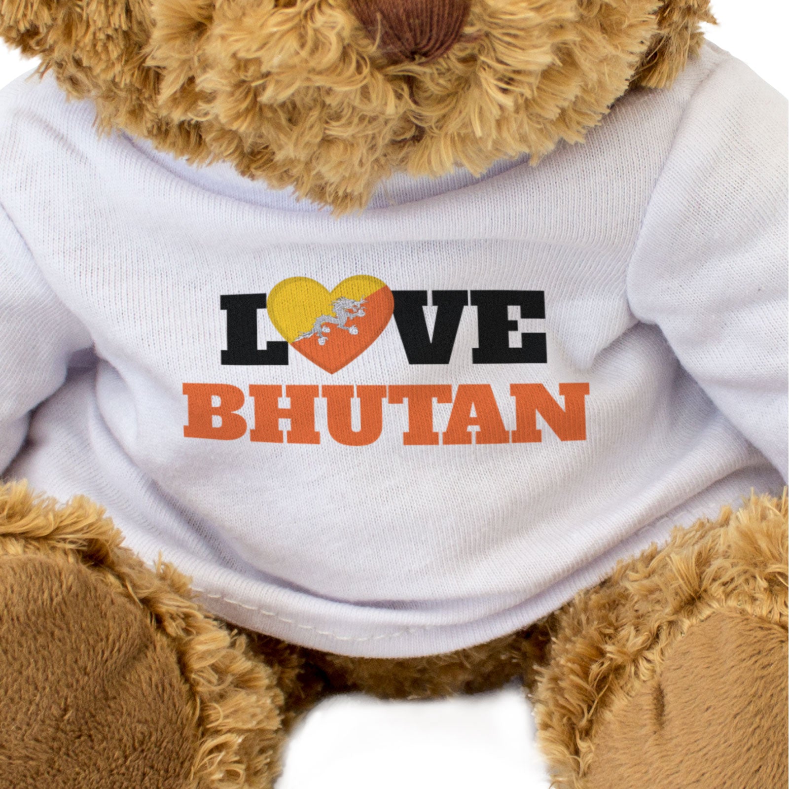 LOVE BHUTAN (FLAG HEART) - Teddy Bear - Cute Funny - Souvenir Gift Present