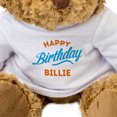 HAPPY BIRTHDAY BILLIE - Teddy Bear - Cute Cuddly Soft - Funny Gift Present
