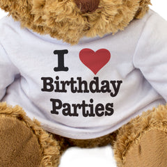 I LOVE BIRTHDAY PARTIES - Teddy Bear - Cute Cuddly Soft Adorable - Gift Present