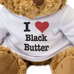 I LOVE BLACK BUTTER - Teddy Bear - Cute Cuddly Soft - Funny Gift Present