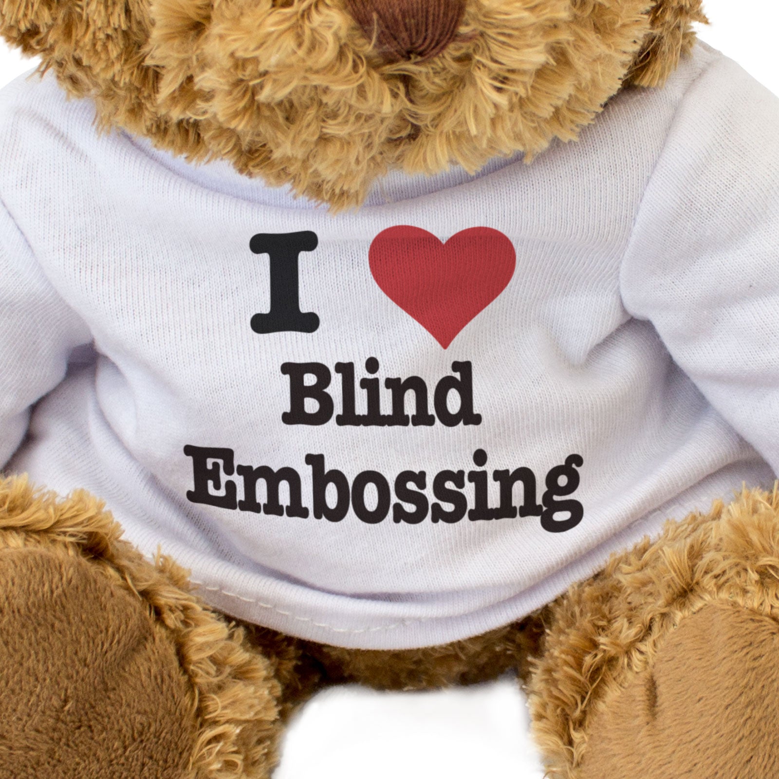 I LOVE BLIND EMBOSSING - Teddy Bear - Cute Funny - Arts & Crafts Gift Present