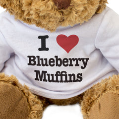 I LOVE BLUEBERRY MUFFINS - Teddy Bear - Cute Cuddly Soft - Funny Gift Present