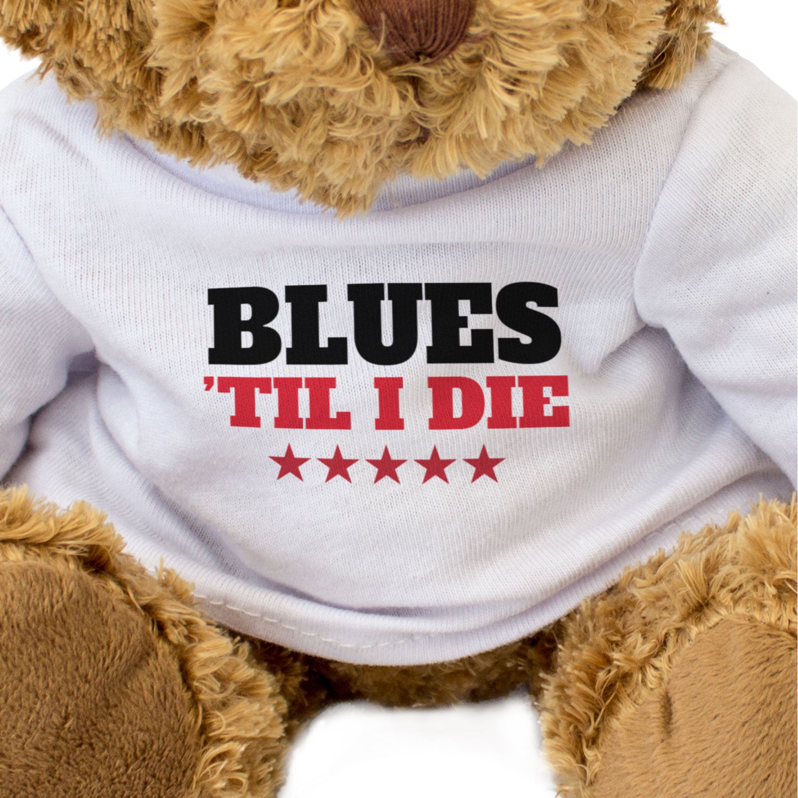 BLUES TIL I DIE - Teddy Bear - Cute Cuddly Soft Adorable - Gift Present