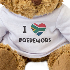 I LOVE BOEREWORS (SOUTH AFRICA FLAG) - Teddy Bear - Cute Funny - Gift Present