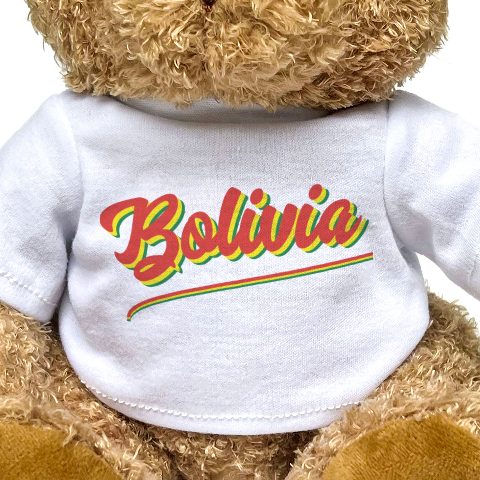BOLIVIA (SCRIPT) - Teddy Bear - Cute Soft - Funny Bolivian Souvenir Gift Present