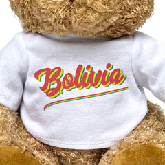 BOLIVIA (SCRIPT) - Teddy Bear - Cute Soft - Funny Bolivian Souvenir Gift Present