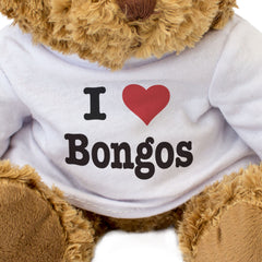 I Love Bongos - Teddy Bear - Music Fan Gift Present