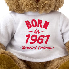 BORN IN 1961 (SPECIAL EDITION) - Teddy Bear - Cute Funny - Birthday Gift Present