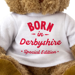 BORN IN DERBYSHIRE (SPECIAL EDITION) - Teddy Bear - Cute Cuddly - Gift Present