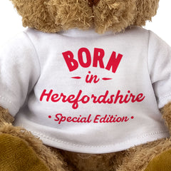 BORN IN HEREFORDSHIRE (SPECIAL EDITION) - Teddy Bear - Cute - Gift Present