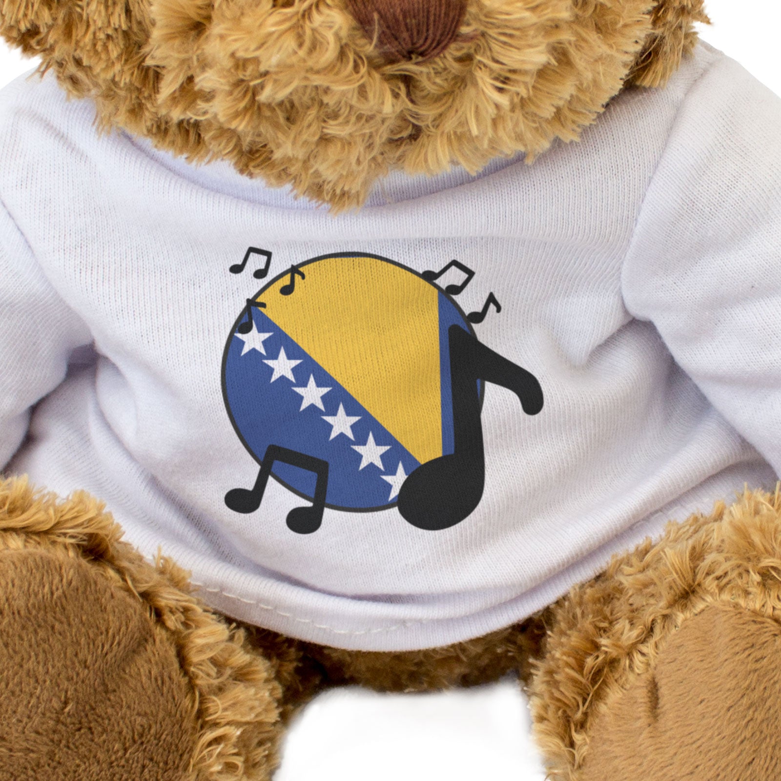 BOSNIA FLAG (MUSICAL NOTES) - Teddy Bear - Cute - Bosnian Music Fan Gift Present