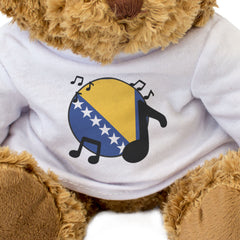 BOSNIA FLAG (MUSICAL NOTES) - Teddy Bear - Cute - Bosnian Music Fan Gift Present