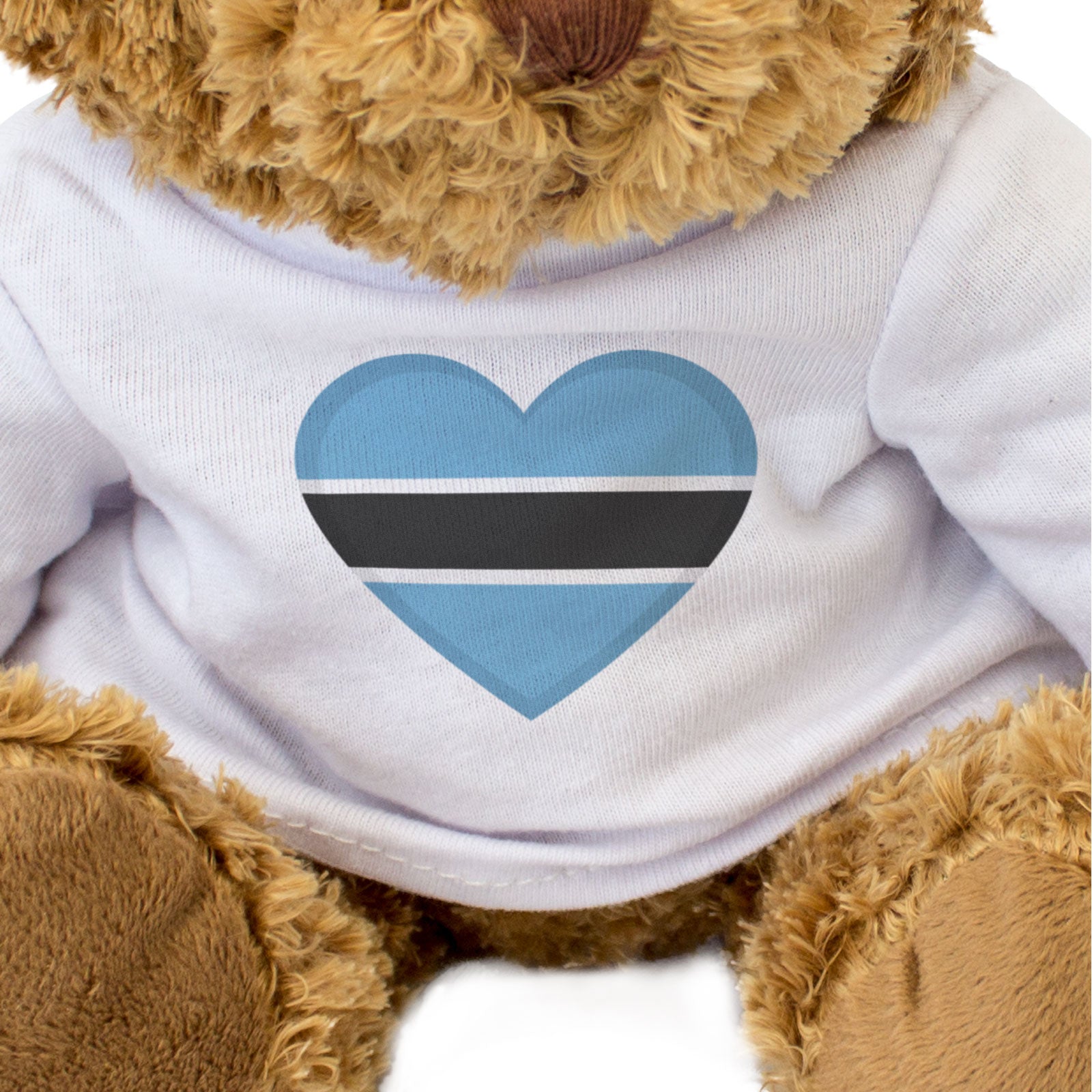 BOTSWANA FLAG HEART - Teddy Bear - Cute Cuddly Soft - Botswanan Gift Present