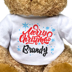 MERRY CHRISTMAS BRANDY - Teddy Bear - Cute Cuddly Soft - Xmas Gift Present