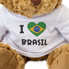 I Love Brasil Flag - Teddy Bear - Brazil Fan Gift Present