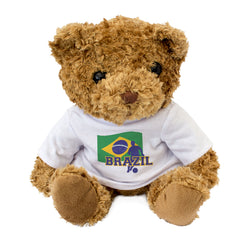 BRAZIL FLAG (FOOTBALL) - Teddy Bear - Cute - Brazilian Soccer Fan Gift Present