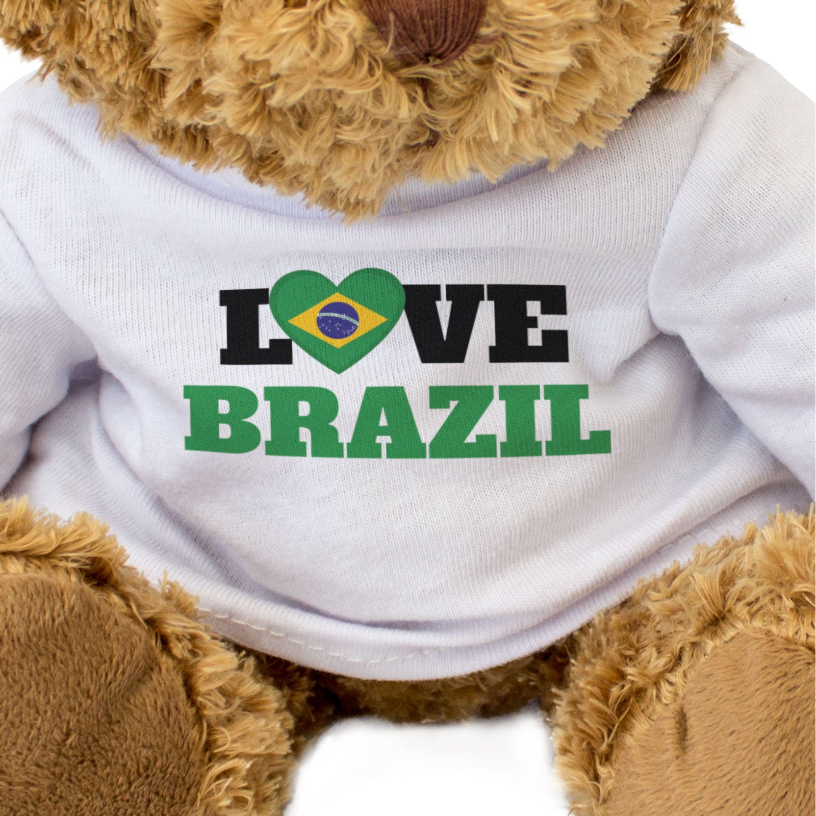 LOVE BRAZIL (FLAG HEART) - Teddy Bear - Cute Funny - Brazilian Gift Present