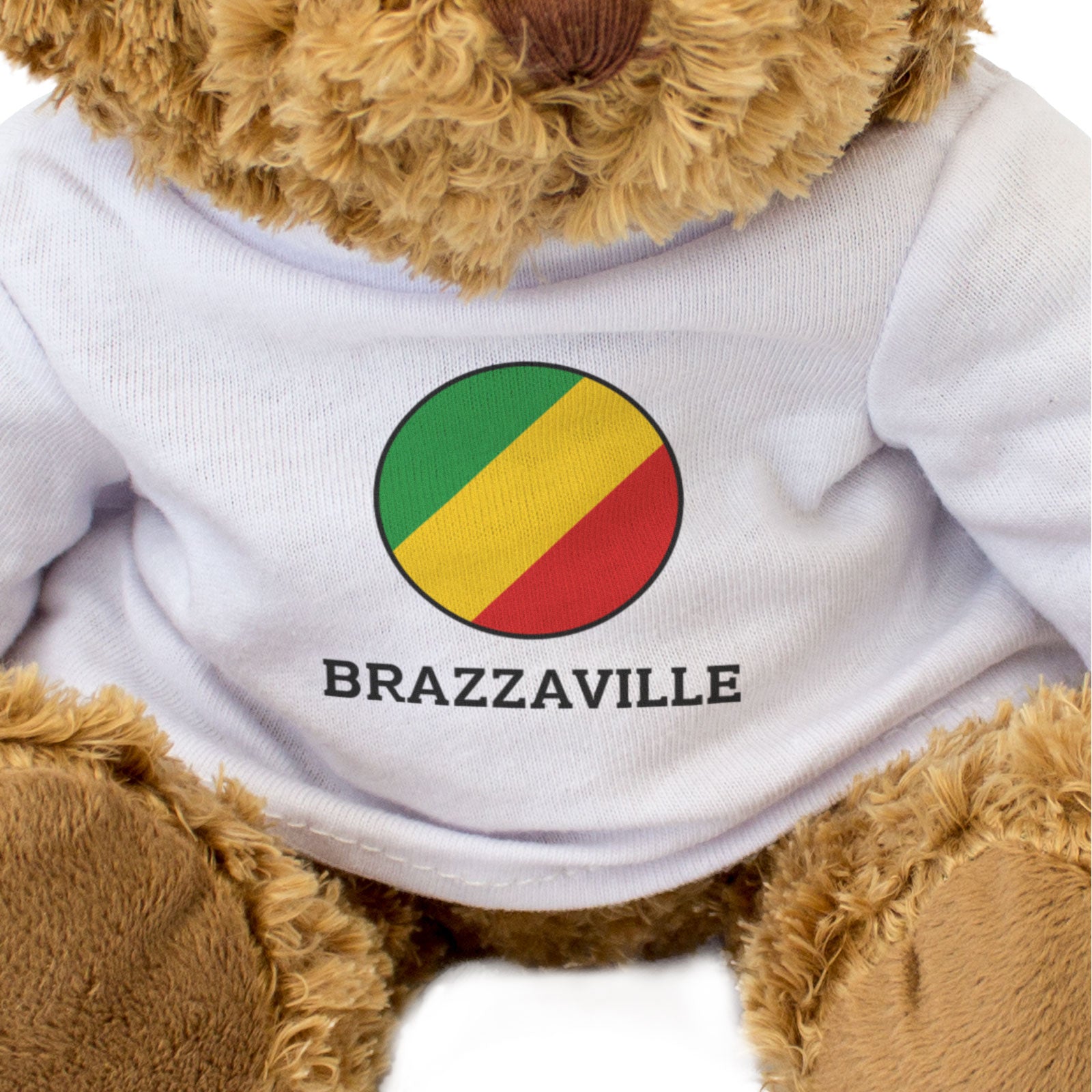 BRAZZAVILLE (CONGO REPUBLIC FLAG ROUNDEL) - Teddy Bear - Funny Gift Present