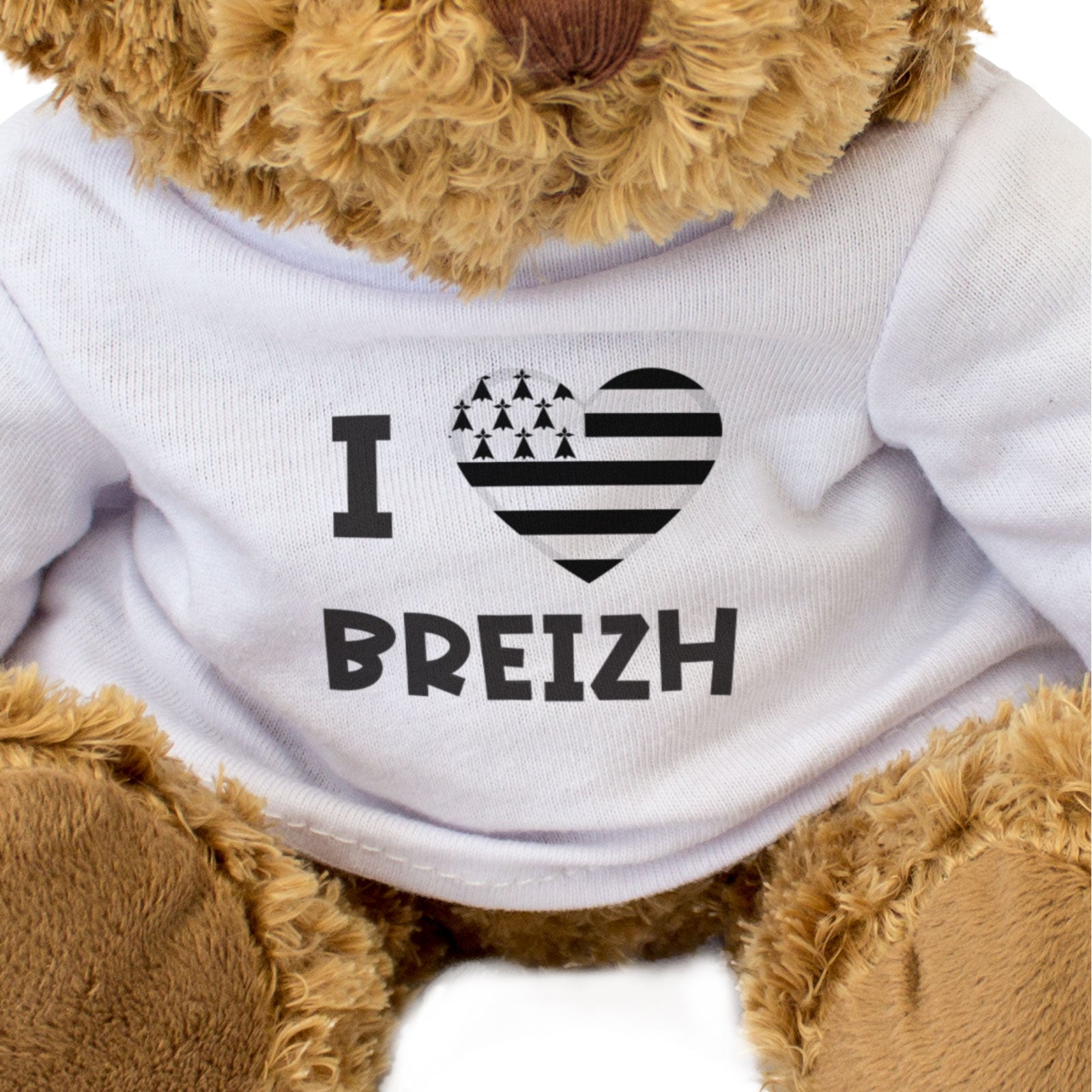 I LOVE BREIZH FLAG - Teddy Bear - Cute Cuddly - Brittany France Gift Present
