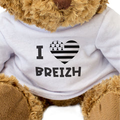I LOVE BREIZH FLAG - Teddy Bear - Cute Cuddly - Brittany France Gift Present