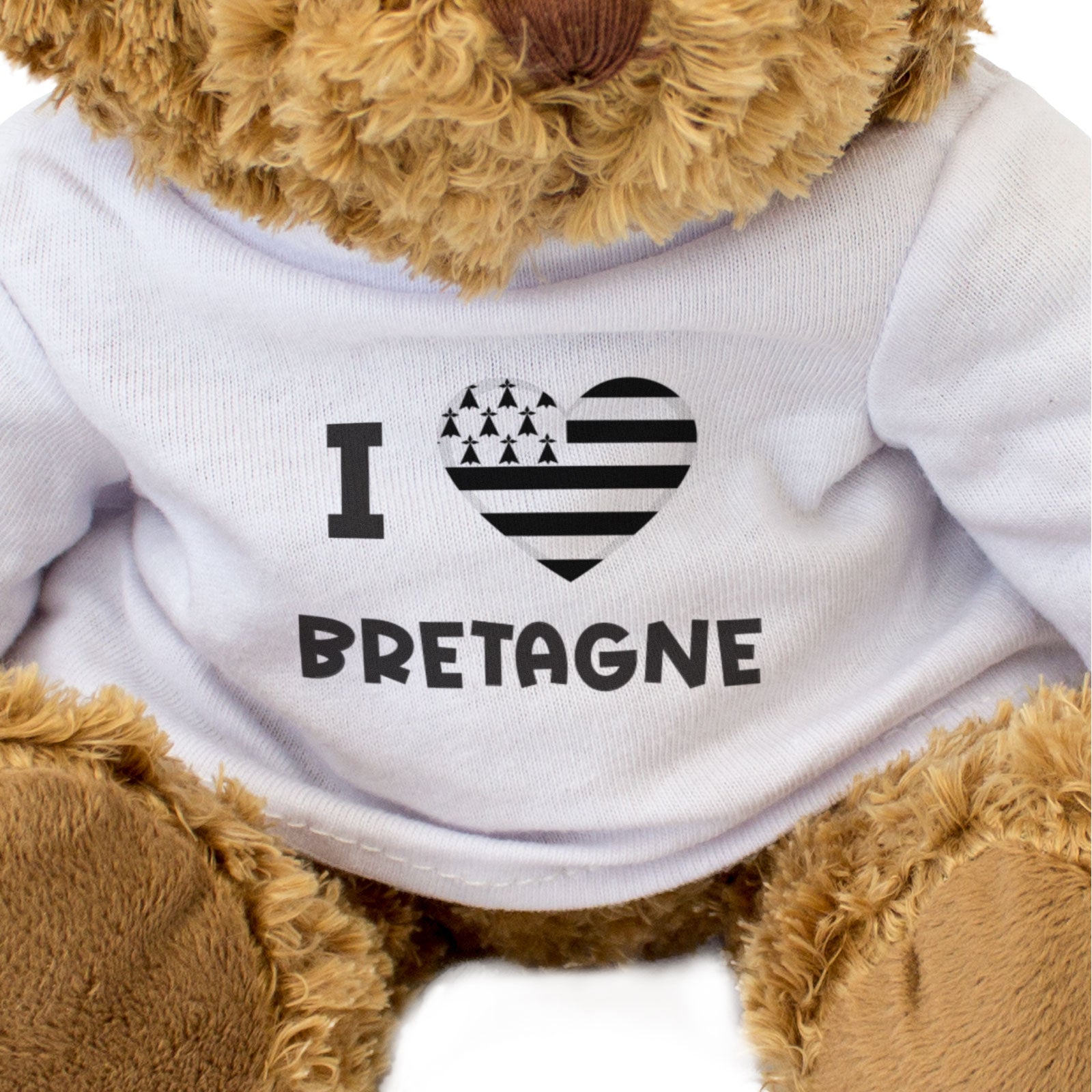 I LOVE BRETAGNE FLAG - Teddy Bear - Cute Cuddly - Brittany France Gift Present