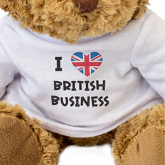 I LOVE BRITISH BUSINESS (UNION JACK) - Teddy Bear - Cute - UK Gift Present